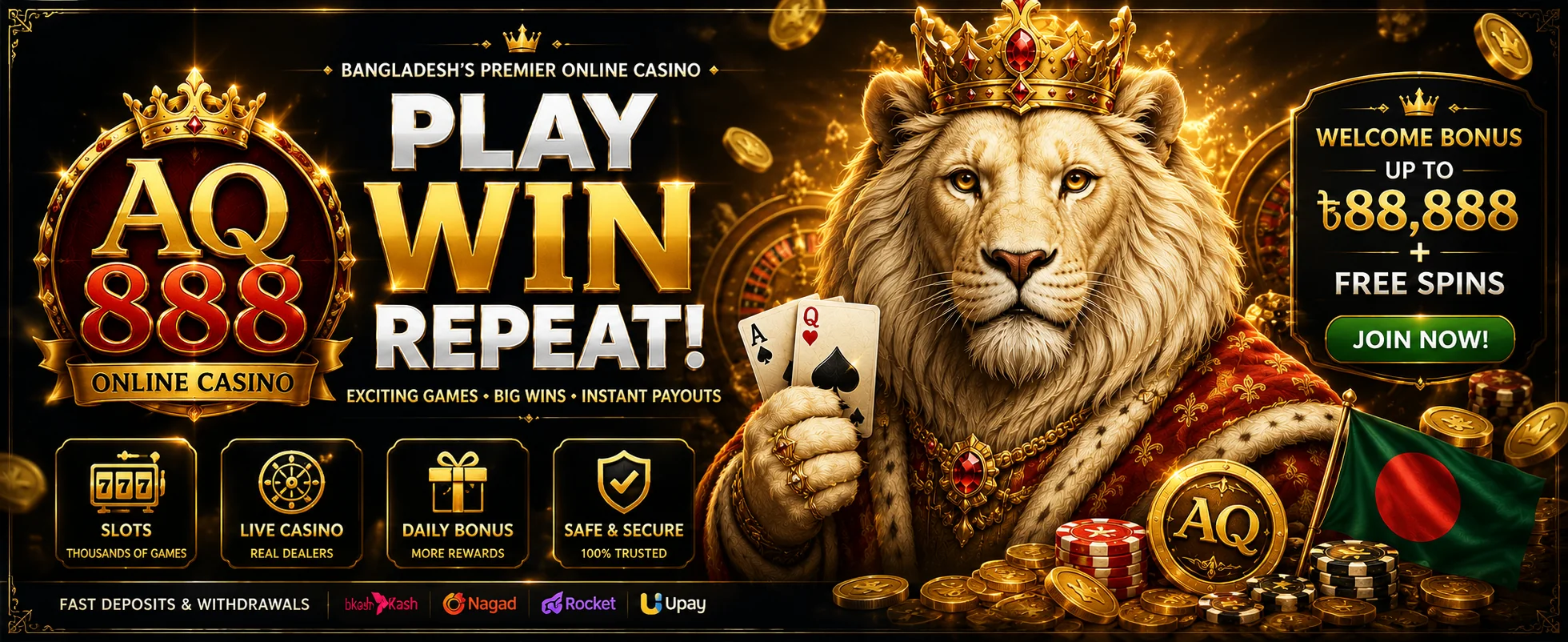 Elegant casino chips, cards and dice on white marble surface